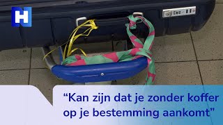 Koffers met stickers en lintjes raken juist vaker kwijt op Schiphol [upl. by Myrle]