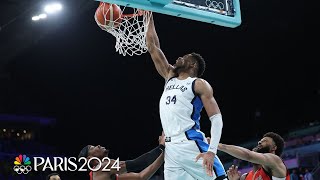 Watch Giannis Antetokounmpos best highlights against Canada  Paris Olympics  NBC Sports [upl. by Yznyl55]