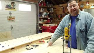 Drilling Workbench Dog Holes Using a Simple Alignment Indexing Jig  In the Shop 003 [upl. by Aimat]