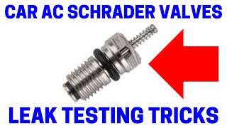 How To Test Car AC Schrader Valves For Leaks [upl. by Rossi333]