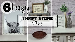 6 EASY Thrift Store Flips  TRASH TO TREASURE  Thrift Store MAKEOVERS [upl. by Kamin]