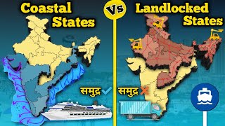 Coastal States Vs Landlocked States  Indian States Comparison  Coastal States Vs States Without [upl. by Terrel]