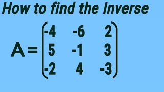 Inverse of a 3x3 Matrix  Cofactor Method [upl. by Yank]