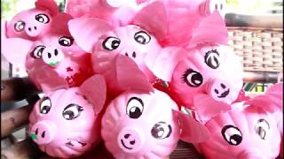 Cute DIY PiggyShaped Pots from Plastic Bottle  Amazing Craft Ideas [upl. by Eceirehs]