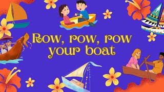 Row row row your boat  Lyrics  Nursery Rhymes amp Kids Songs rowrowrowyourboat WonderKidsHub [upl. by Mert]