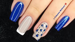 unhas decoradas das mãos  ficou um arraso essa unha 💙 [upl. by Davenport]