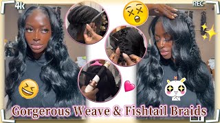 How To Natural Traditional Sew In w Deep Side Part Leave Out  Beauty Transformation FtUlaHair [upl. by Sullecram368]