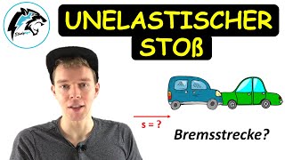 Bremsweg berechnen – Unelastischer Stoß  PhysikAufgabe [upl. by Kachine]