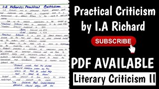 Practical Criticism By IA Richard [upl. by Humberto835]