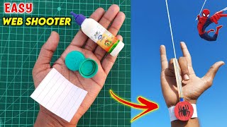 How to make SPIDERMAN webshooter with bottle cap  Simple and easy spiderman web shoot  Marvel fan [upl. by Airla602]