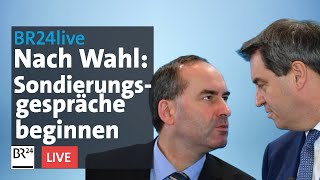 Nach der Bayernwahl  Sondierungsgespräche und Personalfragen  BR24live [upl. by Eitsim]