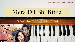 Mera Dil Bhi Kitna Pagal Hai Harmonium Tutorial  Notes Sargam  Piano [upl. by Ferdinanda]