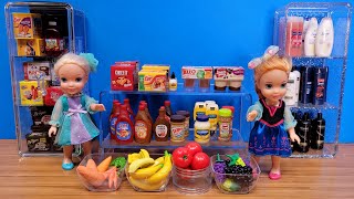 Grocery  Elsa amp Anna toddlers are shopping at the supermarket [upl. by Lalaj740]