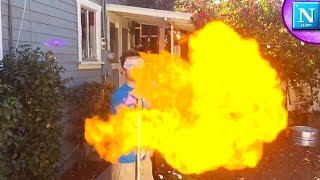 Exploding Hydrogen Balloons Experiment [upl. by Aihsiek]