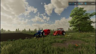 Raking and bailing hay Farming simulator 22 [upl. by Eetnuahs]