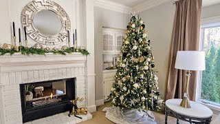 Decorate With Me Living Room Christmas Tree And Mantle Christmas Tree Decorating Ideas [upl. by Silverts583]