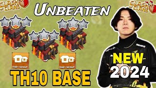 NEW TH10 Base Link  BEST Town Hall 10 TrophyWarHybridFarming Base  Clash Of Clans 2024 [upl. by Cristine76]