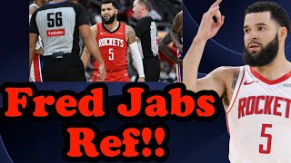 🚨😱Fred VanVleet nearly jabs ref in face during ejection stormoff [upl. by Carrillo567]