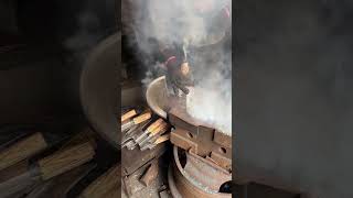 Thermal assembly process of bone knife wood handle [upl. by Marigolda]