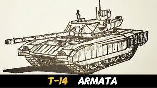 How to draw easy Tank T14 Armata  Tank drawing [upl. by Ormsby156]