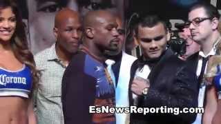 Full Intense Marcos Maidana vs Floyd Mayweather Face Off [upl. by Kcoj]