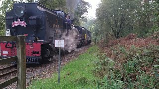 Welsh Highland Railway Garratt NGG16 No 87 and quotVale of Ffestiniogquot at Meillionen in October 2023 [upl. by Ahsasal792]