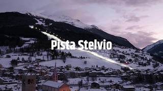 Sci notturno Bormio  Drone sulla pista Stelvio [upl. by Ahtnammas]