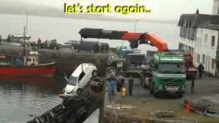 Lorry loader falls in to the harbourwmv [upl. by Aneeles]