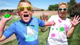 NERF RIVAL PAINT WAR PRANK BRO VS BRO [upl. by Adnomar]