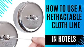 How to use a retractable clothesline in a hotel [upl. by Otrevlig]