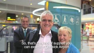 Mobility assistance at Gatwick Airport subtitled [upl. by Rhonda613]