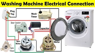 Washing Machine Electrical Connection Diagram  Washing machine wiring TheElectricalGuy [upl. by Gabbie]