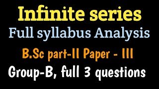 Infinite series Full syllabus Analysis in hindi [upl. by Edlun]