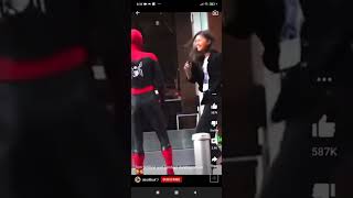 Tom Holland and Zendaya dancing on set [upl. by Petrina685]