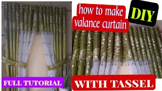 DIYHow to make Valance CurtainCurtain with TasselRing CurtainlJasfelvlog [upl. by Illib]