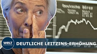 KAMPF GEGEN INFLATION EZB erhöht Leitzinsen im Euroraum deutlich – Negativzins für Banken entfällt [upl. by Kenway37]