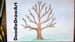 How To Draw A Tree Without Leaves  Easy Drawing Tutorial for Beginners [upl. by Pietje]