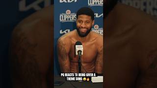 PG reacts to being given a theme song 😂🔥 via ashtenjewell nba paulgeorge erykabadu [upl. by Albarran453]