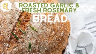 Quick and Easy Roasted Garlic amp Fresh Rosemary Dutch Oven Bread  homemade artisan bread recipe [upl. by Ecinerev900]