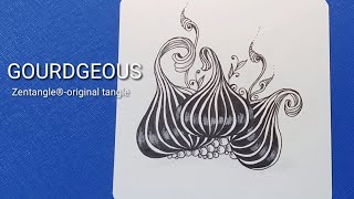 How to draw Tangle Pattern GOURDGEOUS [upl. by Ramedlav]