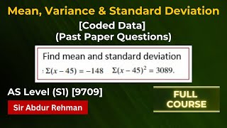 Coding in Statistics Mean Variance and Standard Deviation  Past Paper  AS and A level Statistics [upl. by Arsi]