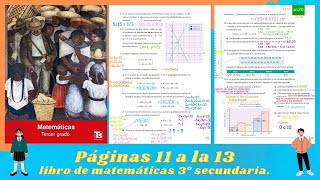 Páginas 10 11 12 y 13 libro de matemáticas 3° secundaria [upl. by Okier689]