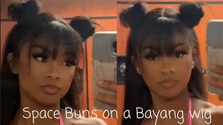 Watch me style my wig with bangs  JaNay Danyse [upl. by Eliason]