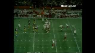 Johnny Rodgers to Frosty Anderson 1973 Orange Bowl Nebraska vs Notre Dame [upl. by Schilt]