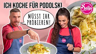 Pirogge mit Lukas Podolski  Sally kocht polnisch [upl. by Drof234]