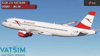 MSFS I Fenix A320  Vatsim  Austrian  Vienna  Milan [upl. by Atnahs]