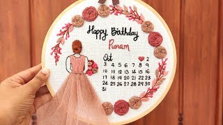 Birthday Calendar Hoop with free Pattern  Complete Step by Step Tutorial for Beginners  Gossamer [upl. by Claiborn391]