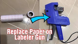 How To Replace Price Tag Paper Into a Labeler Gun Model MX 5500 20 x12mm Quick Tutorial Tips [upl. by Zeuqram]