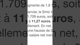 Augmentation du SMIC en France [upl. by Namwob]