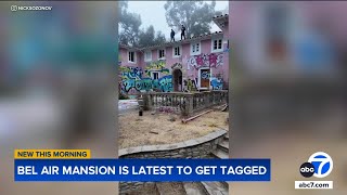 Bel Air mansion is latest to get hit with graffiti [upl. by Nanreik482]